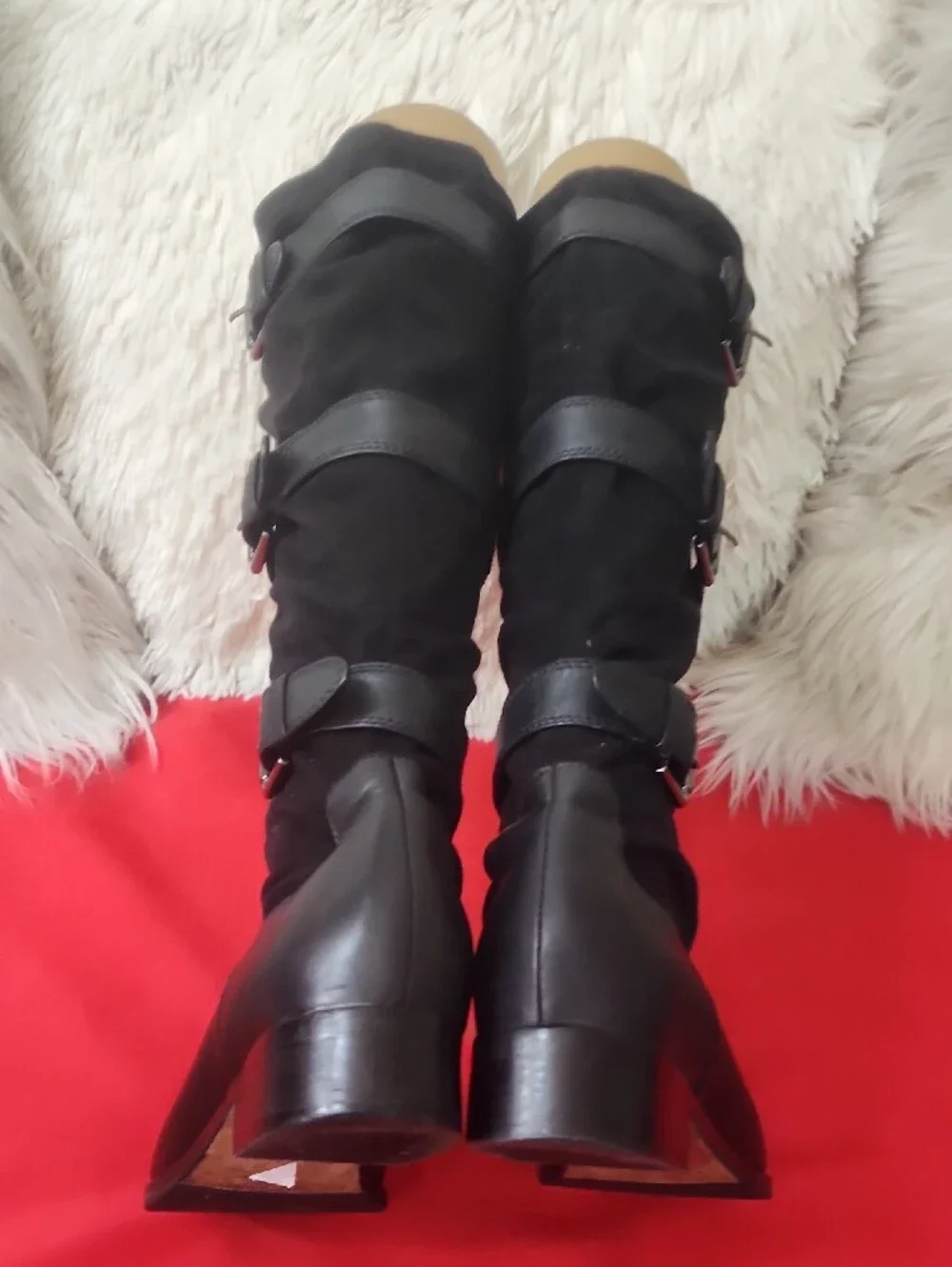 Cole Haan Nike Air Black Over-the-Knee Buckle Riding Boots